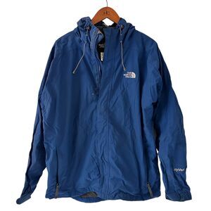 The North Face Mens Blue Nylon Full Zip Hook and Loop Hooded Jacket Size L